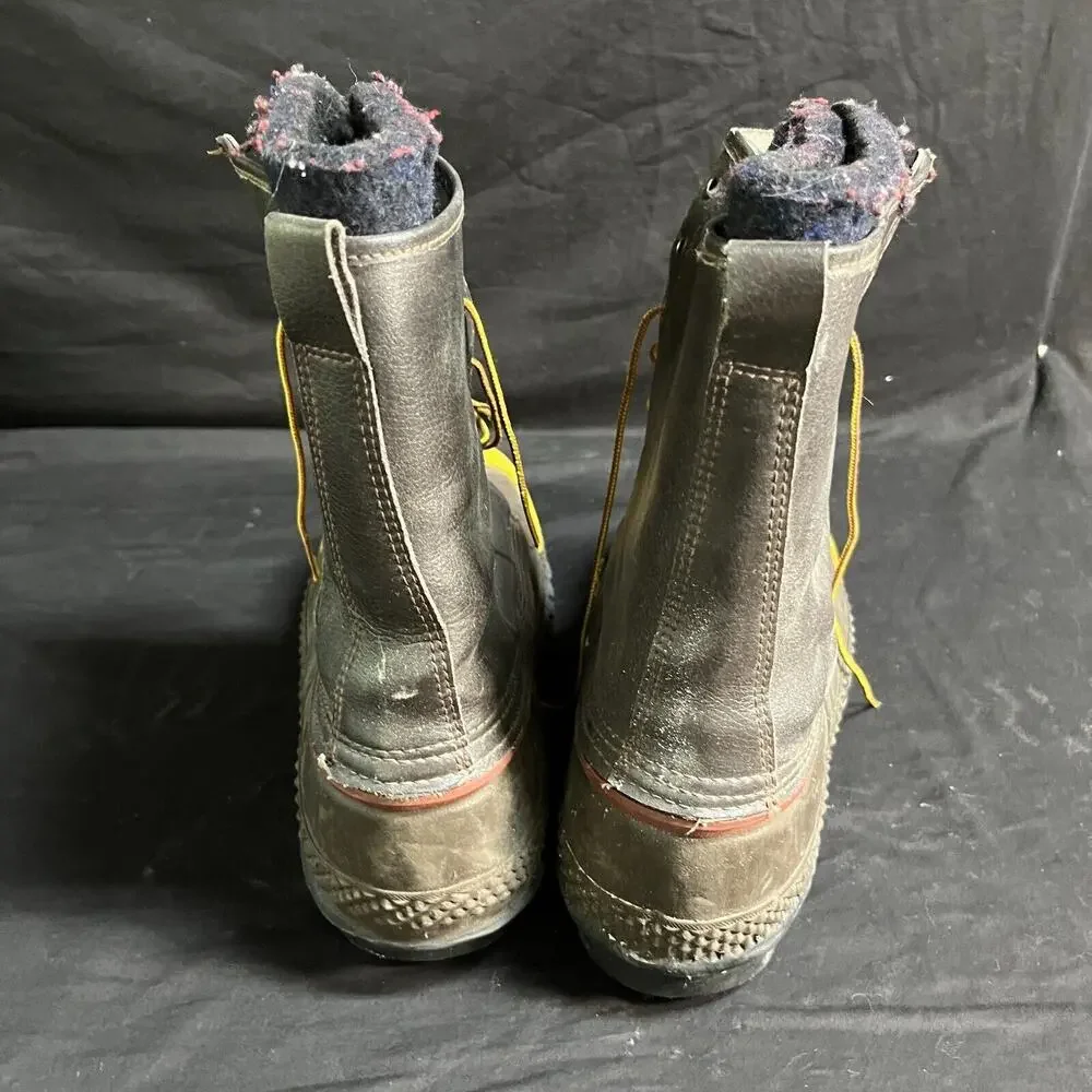 IRON AGE MEN'S LEATHER/RUBBER BOOTS INSULATED LINERS SHANK 14''